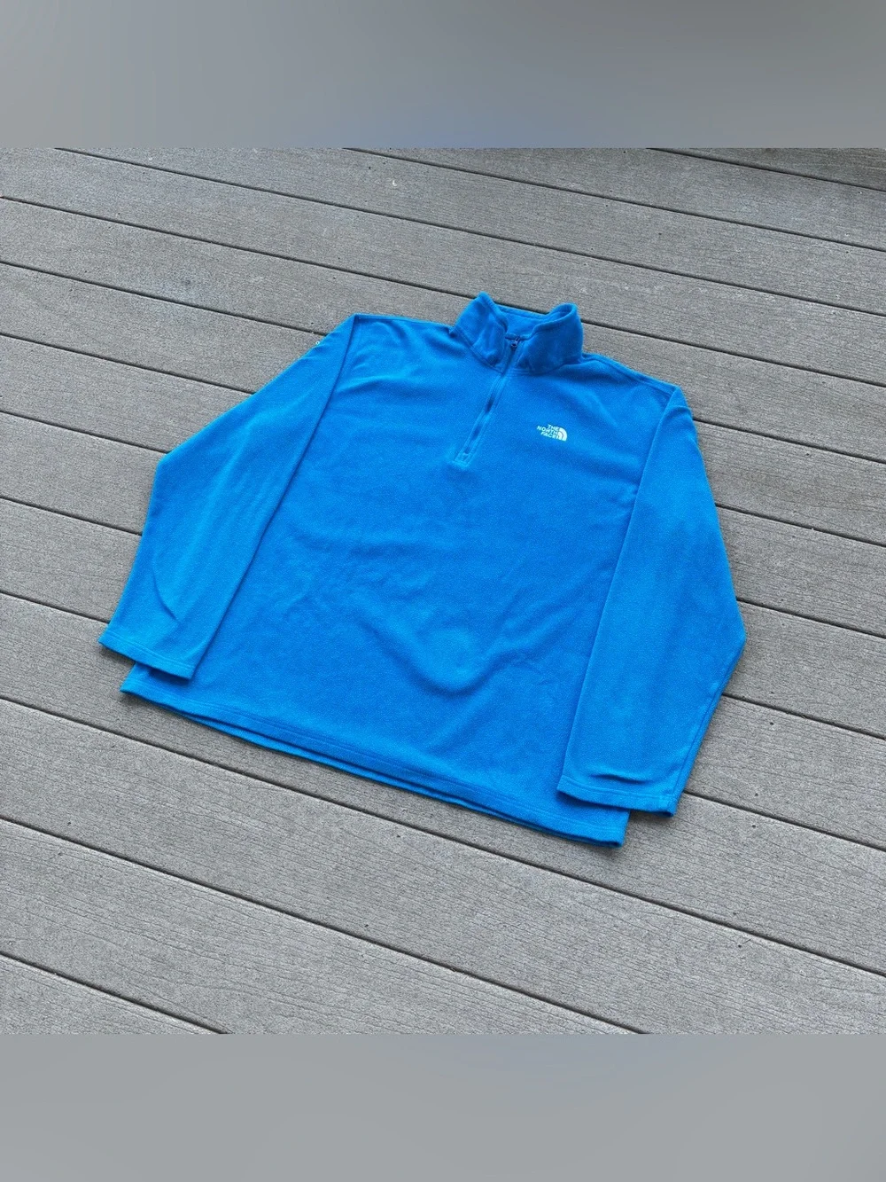 The North Face Quarter Zip Fleece Pullover Jacket Blue Men's XL Outdoor